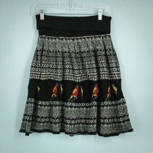Moth Anthropologie Size Small S Bird Fair Isle Pull On Alpaca Wool Sweater Skirt